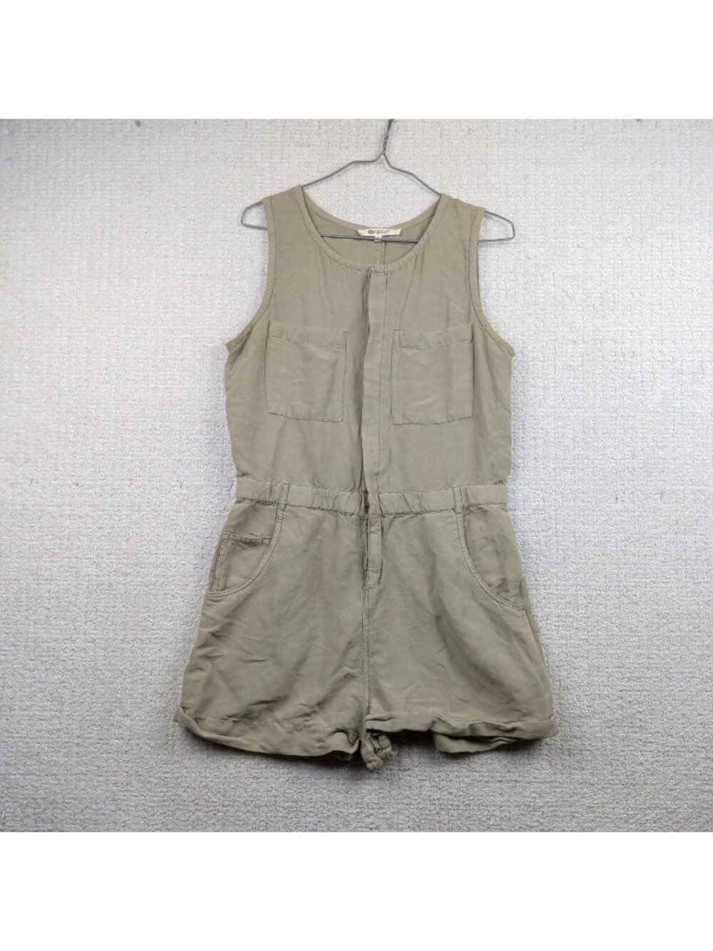 Rip Curl Panoma Romper M Linen Blend Utility Coastal Boho Surfer Beach Jumpsuit